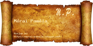 Mérai Paméla névjegykártya